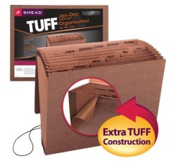 Smead 70388 TUFF Expanding File, Monthly (Jan.-Dec.), 12 Pockets, Flap and Elastic Cord Clos...